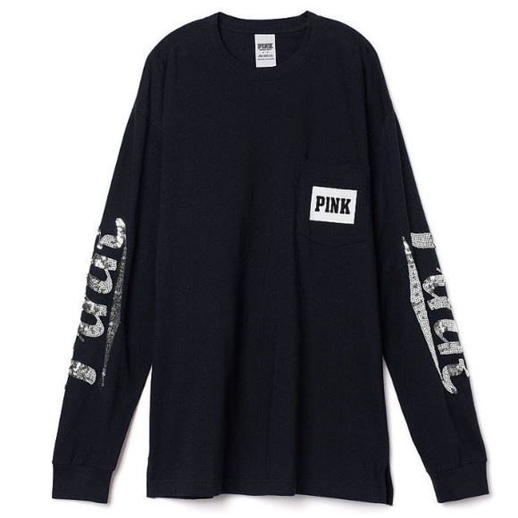 PINK Victoria's Secret Tops - ❌TRADED❌VS PINK Long Sleeve Campus Bling Tee